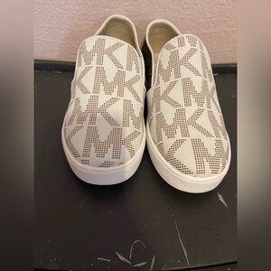 Michael Kors Beige MK Logo Slip-Ons